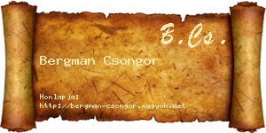 Bergman Csongor névjegykártya